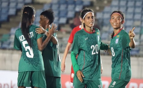 🇧🇩 মহিলা এশিয়ান কাপ বাছাইয়ে বাহরাইনকে ৭-০ গোলে বিধ্বস্ত করলো বাংলাদেশ